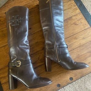 Tory Burch Chocolate Heeled Boots